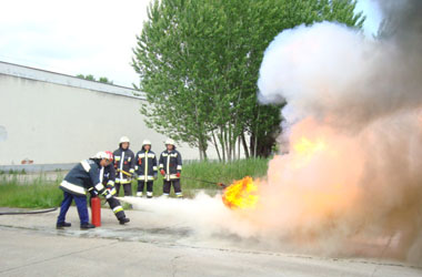 DH together with the local fire work organised a fire practice where employees were trained how to fight fire